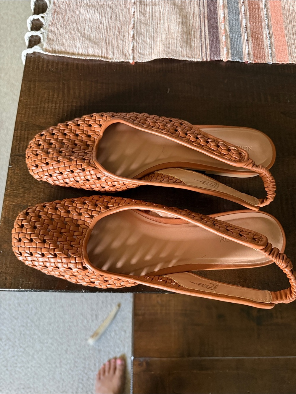 Nordstrom Woven Slingback Flats in Cognac